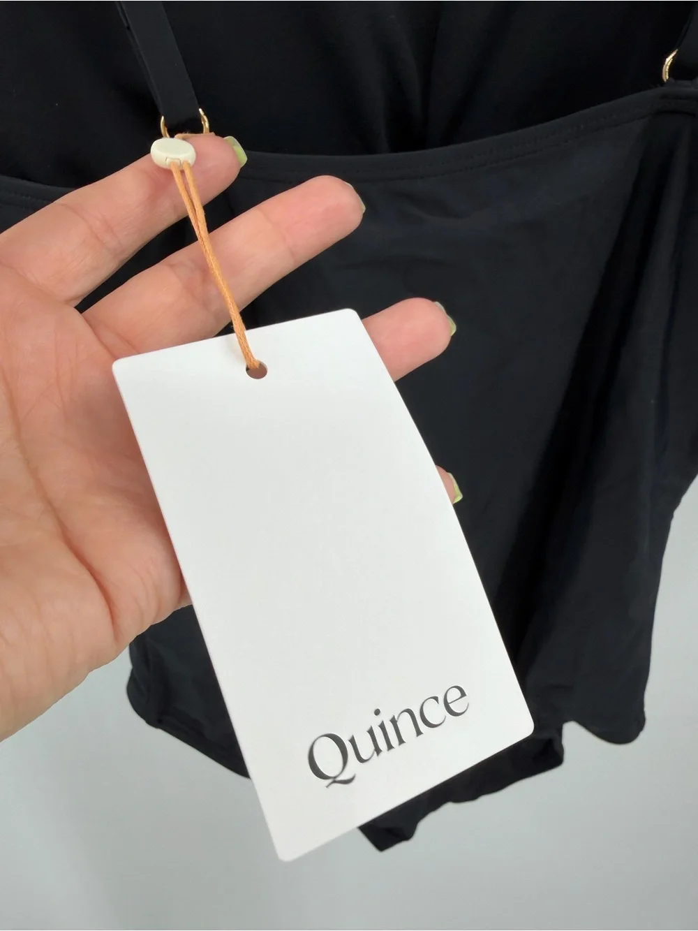 Quince Italian Cami One-Piece Swimsuit Black Size XS New with tags